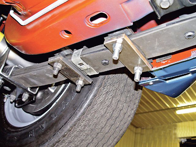 Installing extra leaf spring clamps to the front portion of the rear leaf springs helps reduce wheel hop and stiffen your spring rates. By clamping the front section of your rear leaf springs, you make them more like a solid bar, causing them to act like traction bars.