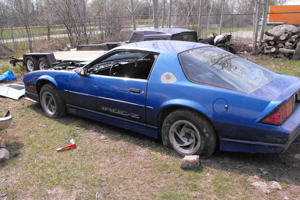: This is what Dan started with, a basic 1984 Camaro Z28 as the Build Car and a 1984 Camaro IROC-Z as the donor car. 