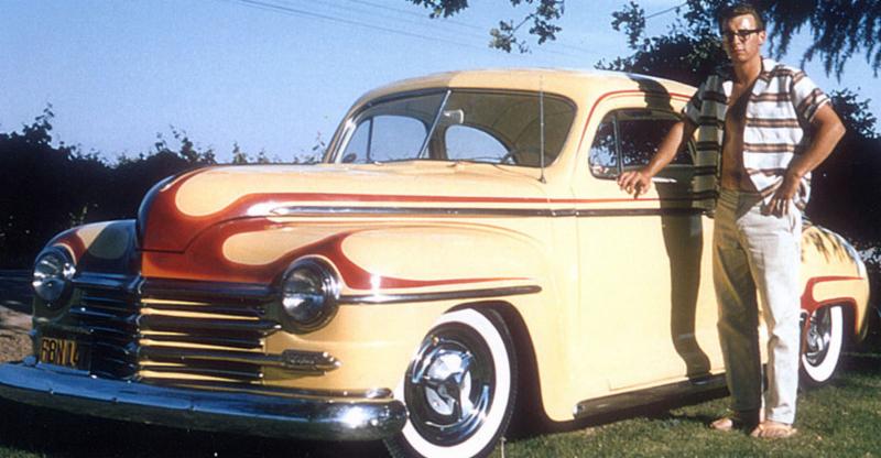 Gary Meadors and his first hot rod - a 1947 Plymouth he customized at 16.  Photo: Goodguys Rod & Custom Association 