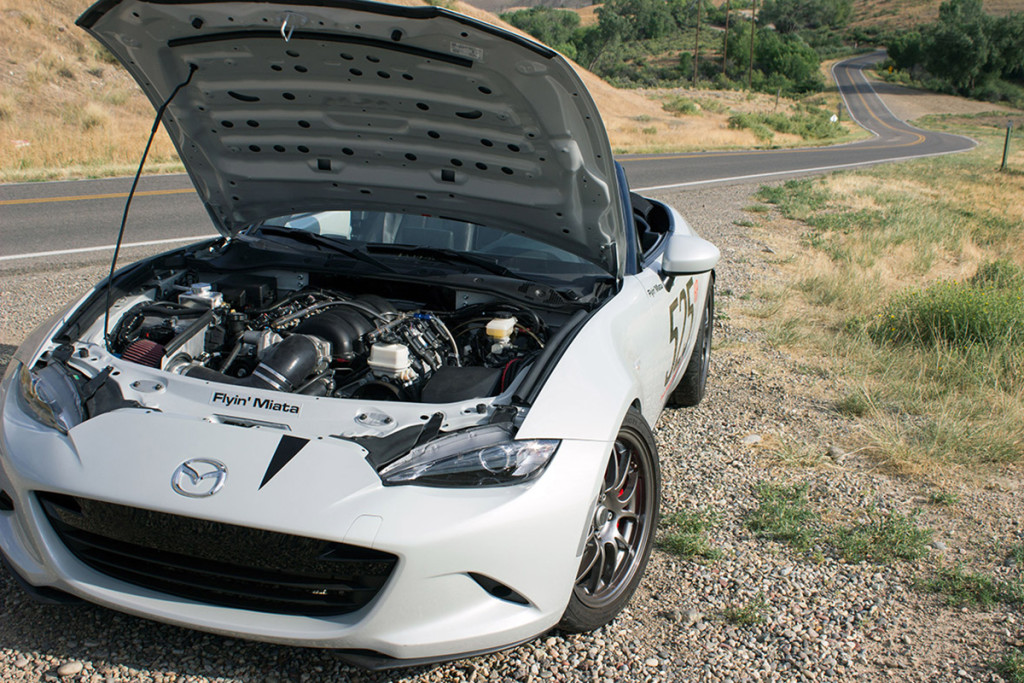 Look closely. That’s an LS376/525 under the hood. Image courtesy Flyin Miata.