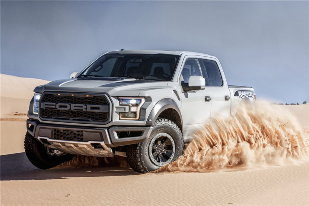 The Ford Raptor is probably the most off-road capable truck in production. Image courtesy barrett-jackson.com