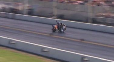 [VIDEO] - Top Fuel Drag Bike Rider has Nine Lives!