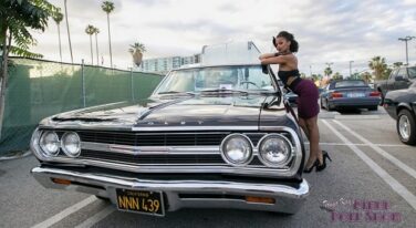 Pinup Pole Show Pinup of the Week: Candace Cane with a 1965 Chevy Chevelle Malibu SS