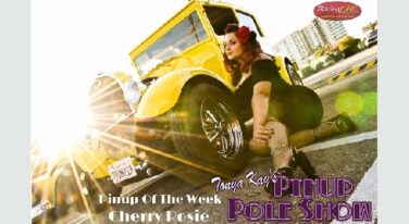 Pinup Pole Show Pinup of the Week: Cherry Rosie with a 1929 Ford Model A