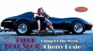 Pinup Pole Show Pinup of the Week: Cherry Rosie with a 1977 Corvette
