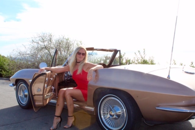 April Reeves with 1964 Corvette