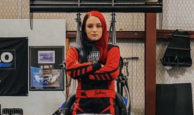Sydney Shaw in Terry Haddock's former dragster