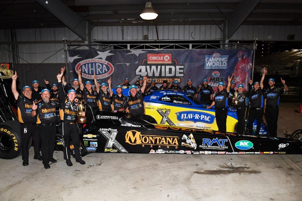 Austin Prock and Robert Hight celebrate victories in Top Fuel and Funny Car at Charlotte - John Force Racing photo