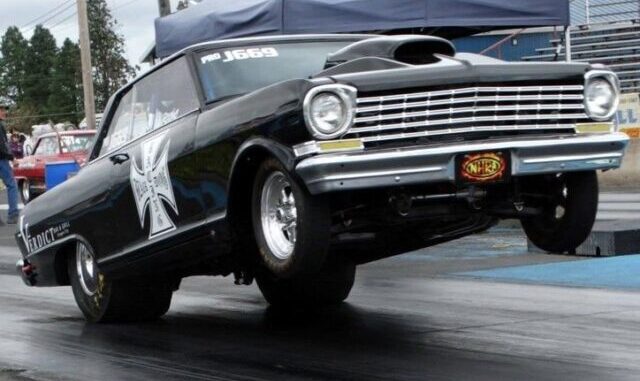 565 Dart engine, Brodix BB2XTRA heads, ladder bar drag car, 9 second drag car, Mike’s Transmission TH400, NHRA certified drag car, drag racing roller, big block drag car, race car for sale, bracket racing car, fiberglass race body, crank trigger ignition, Strange axles, Ford 9 inch rear end, Dominator carburetor